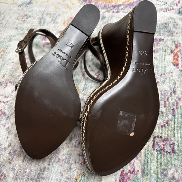 Christian Dior Brown Wedge Sandals - Picture 5 of 11